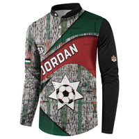 Custom Jordan Football Button Sweatshirt Jordanian National Flag Colors Retro Glitch Art
