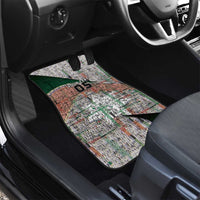 Custom Jordan Football Car Mats Jordanian National Flag Colors Retro Glitch Art