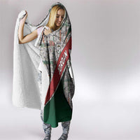 Jordan Football Hooded Blanket Jordanian National Flag Colors Retro Glitch Art