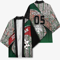 Custom Jordan Football Kimono Jordanian National Flag Colors Retro Glitch Art