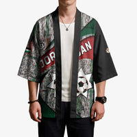Custom Jordan Football Kimono Jordanian National Flag Colors Retro Glitch Art