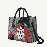 Jordan Football Leather Bag Jordanian National Flag Colors Retro Glitch Art