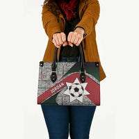 Jordan Football Leather Bag Jordanian National Flag Colors Retro Glitch Art