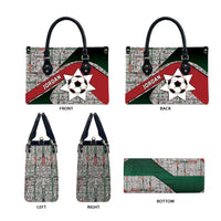 Jordan Football Leather Bag Jordanian National Flag Colors Retro Glitch Art