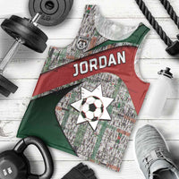 Custom Jordan Football Men Tank Top Jordanian National Flag Colors Retro Glitch Art