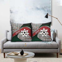 Jordan Football Pillow Cover Jordanian National Flag Colors Retro Glitch Art