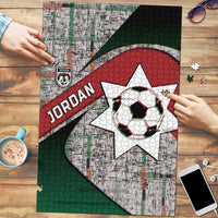 Jordan Football Puzzle Jordanian National Flag Colors Retro Glitch Art