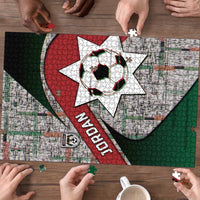 Jordan Football Puzzle Jordanian National Flag Colors Retro Glitch Art