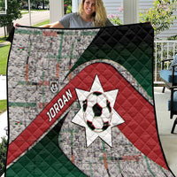 Jordan Football Quilt Jordanian National Flag Colors Retro Glitch Art