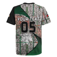 Custom Jordan Football Rugby Jersey Jordanian National Flag Colors Retro Glitch Art