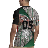 Custom Jordan Football Rugby Jersey Jordanian National Flag Colors Retro Glitch Art