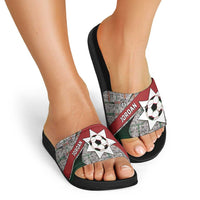 Jordan Football Slide Sandals Jordanian National Flag Colors Retro Glitch Art