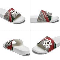 Jordan Football Slide Sandals Jordanian National Flag Colors Retro Glitch Art
