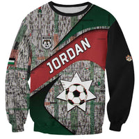 Custom Jordan Football Sweatshirt Jordanian National Flag Colors Retro Glitch Art