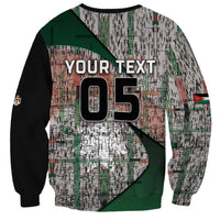 Custom Jordan Football Sweatshirt Jordanian National Flag Colors Retro Glitch Art