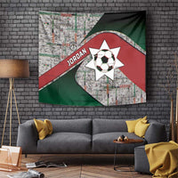 Jordan Football Tapestry Jordanian National Flag Colors Retro Glitch Art
