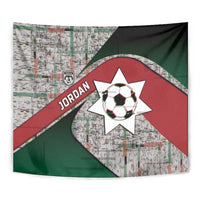 Jordan Football Tapestry Jordanian National Flag Colors Retro Glitch Art