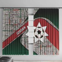 Jordan Football Window Curtain Jordanian National Flag Colors Retro Glitch Art