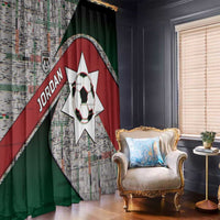Jordan Football Window Curtain Jordanian National Flag Colors Retro Glitch Art