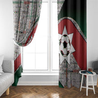 Jordan Football Window Curtain Jordanian National Flag Colors Retro Glitch Art