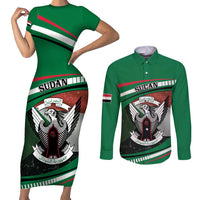 Sudan Couples Matching Short Sleeve Bodycon Dress and Long Sleeve Button Shirt Victory Is Ours - Wonder Print Shop