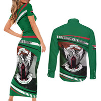 Sudan Couples Matching Short Sleeve Bodycon Dress and Long Sleeve Button Shirt Victory Is Ours - Wonder Print Shop