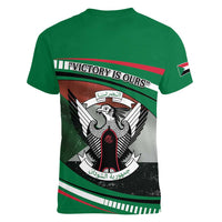 Sudan Women V-Neck T-Shirt Victory Is Ours - Wonder Print Shop