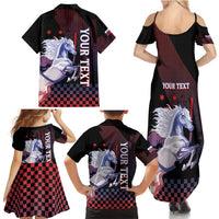 Personalized Slovenia Family Matching Summer Maxi Dress and Hawaiian Shirt The Lipizzaner Horse - Wonder Print Shop