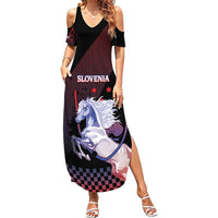 Personalized Slovenia Family Matching Summer Maxi Dress and Hawaiian Shirt The Lipizzaner Horse - Wonder Print Shop