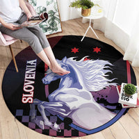 Slovenia Round Carpet The Lipizzaner Horse - Wonder Print Shop