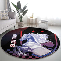 Slovenia Round Carpet The Lipizzaner Horse - Wonder Print Shop