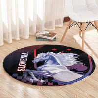 Slovenia Round Carpet The Lipizzaner Horse - Wonder Print Shop