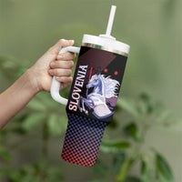 Personalized Slovenia Tumbler With Handle The Lipizzaner Horse - Wonder Print Shop