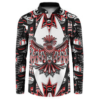 Canada Haida Button Sweatshirt Thunderbird Northwest Coast Indigenous - Wonder Print Shop