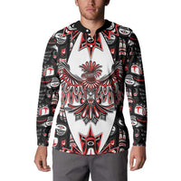 Canada Haida Button Sweatshirt Thunderbird Northwest Coast Indigenous - Wonder Print Shop