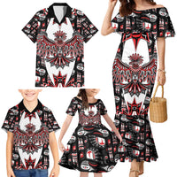 Canada Haida Family Matching Mermaid Dress and Hawaiian Shirt Thunderbird Northwest Coast Indigenous - Wonder Print Shop