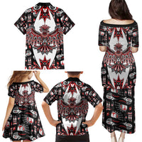 Canada Haida Family Matching Puletasi and Hawaiian Shirt Thunderbird Northwest Coast Indigenous - Wonder Print Shop