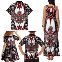 Canada Haida Family Matching Tank Maxi Dress and Hawaiian Shirt Thunderbird Northwest Coast Indigenous - Wonder Print Shop