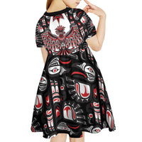 Canada Haida Kid Short Sleeve Dress Thunderbird Northwest Coast Indigenous - Wonder Print Shop