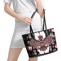 Canada Haida Leather Tote Bag Thunderbird Northwest Coast Indigenous - Wonder Print Shop