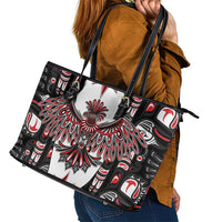 Canada Haida Leather Tote Bag Thunderbird Northwest Coast Indigenous - Wonder Print Shop