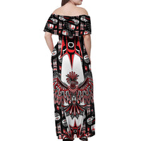 Canada Haida Off Shoulder Maxi Dress Thunderbird Northwest Coast Indigenous - Wonder Print Shop