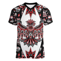 Canada Haida Women V-Neck T-Shirt Thunderbird Northwest Coast Indigenous - Wonder Print Shop