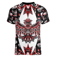 Canada Haida Women V-Neck T-Shirt Thunderbird Northwest Coast Indigenous - Wonder Print Shop