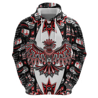 Canada Haida Zip Hoodie Thunderbird Northwest Coast Indigenous - Wonder Print Shop
