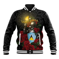 Saint Lucia Baseball Jacket Rose Iron Helmet - Wonder Print Shop