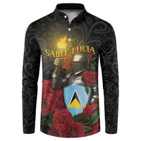 Saint Lucia Button Sweatshirt Rose Iron Helmet - Wonder Print Shop