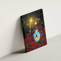 Saint Lucia Canvas Wall Art Rose Iron Helmet - Wonder Print Shop