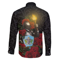 Saint Lucia Family Matching Long Sleeve Bodycon Dress and Hawaiian Shirt Rose Iron Helmet - Wonder Print Shop