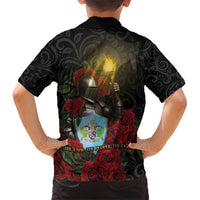 Saint Lucia Family Matching Short Sleeve Bodycon Dress and Hawaiian Shirt Rose Iron Helmet - Wonder Print Shop